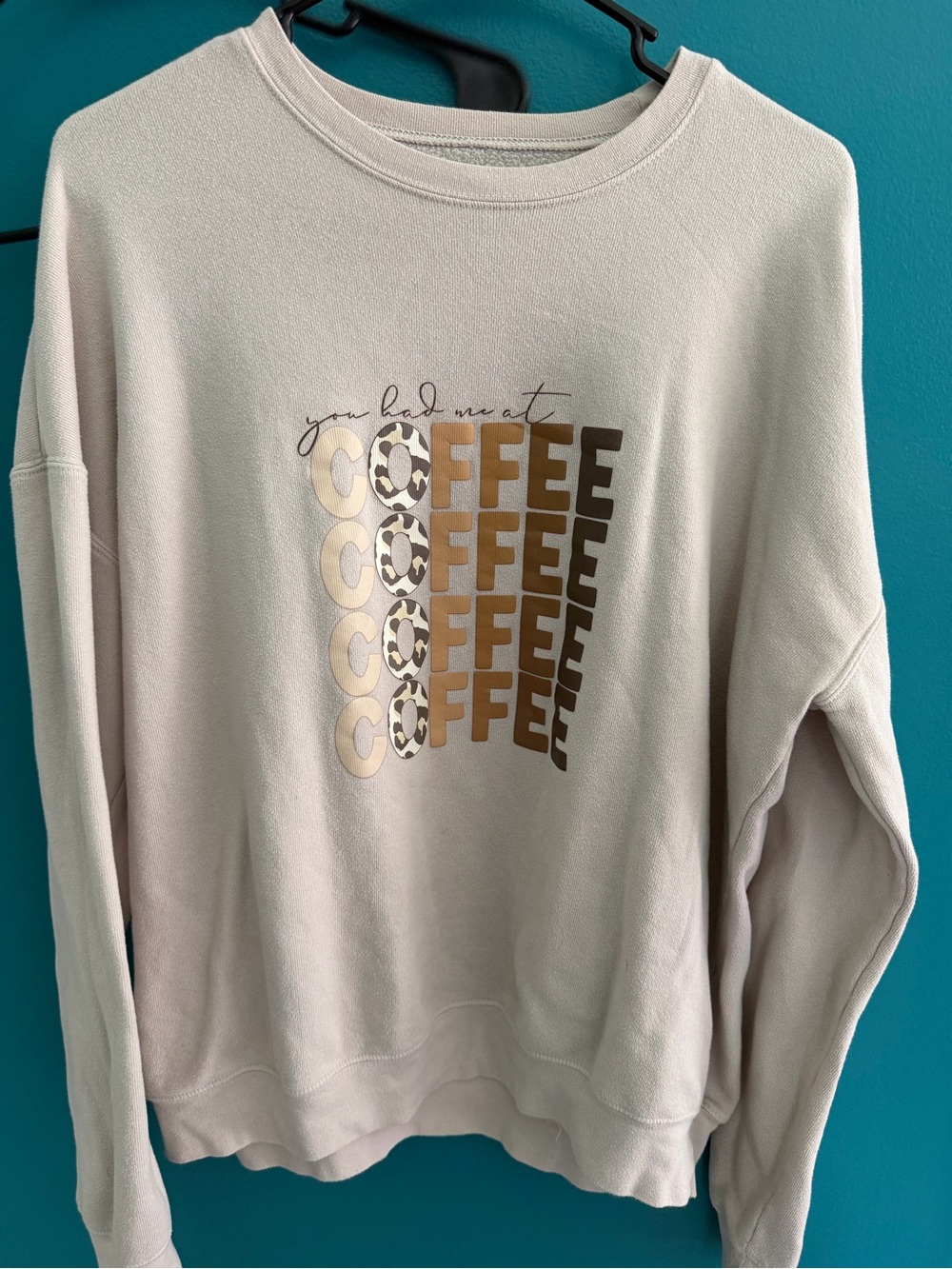 You Had Me at Coffee Graphic Sweatshirt - Cream